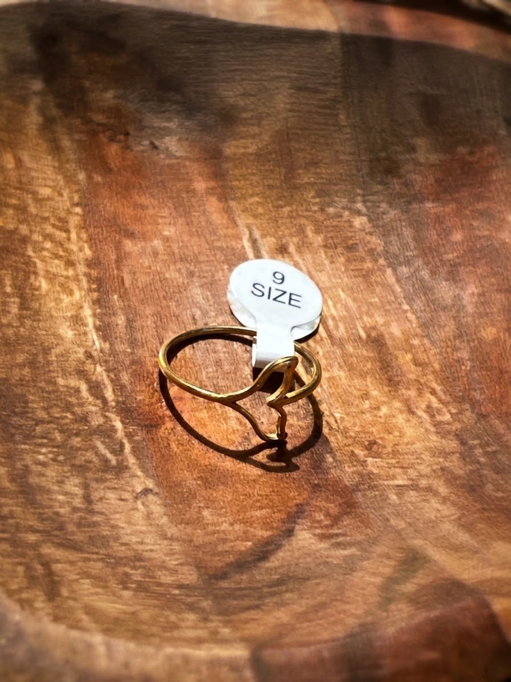 Ring Gold Double Band Heart Outline Ring - Gold